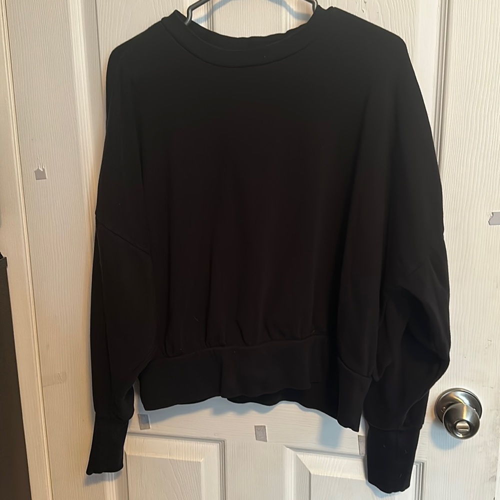 Black Drop Shoulder Long Sleeve